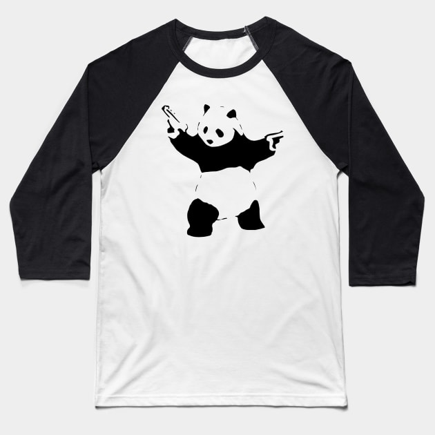 pandas tencil Baseball T-Shirt by Ndolor